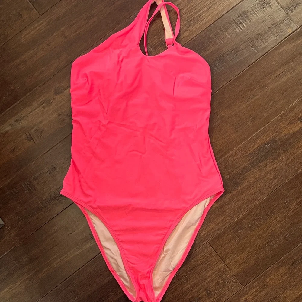 Cupshe One-Shoulder Hot Pink Swimsuit